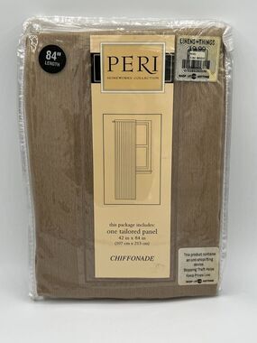 Peri Homeworks Collection One Tailored Panel 42” x 84" Chiffonade Nutmeg  New